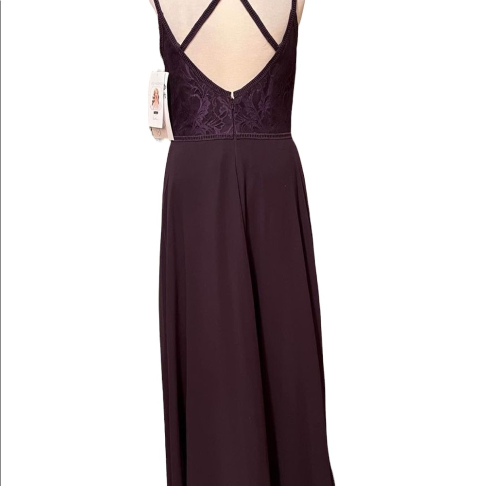 Hayley Paige plum gown. Size 12. NEW - Picture 3 of 4